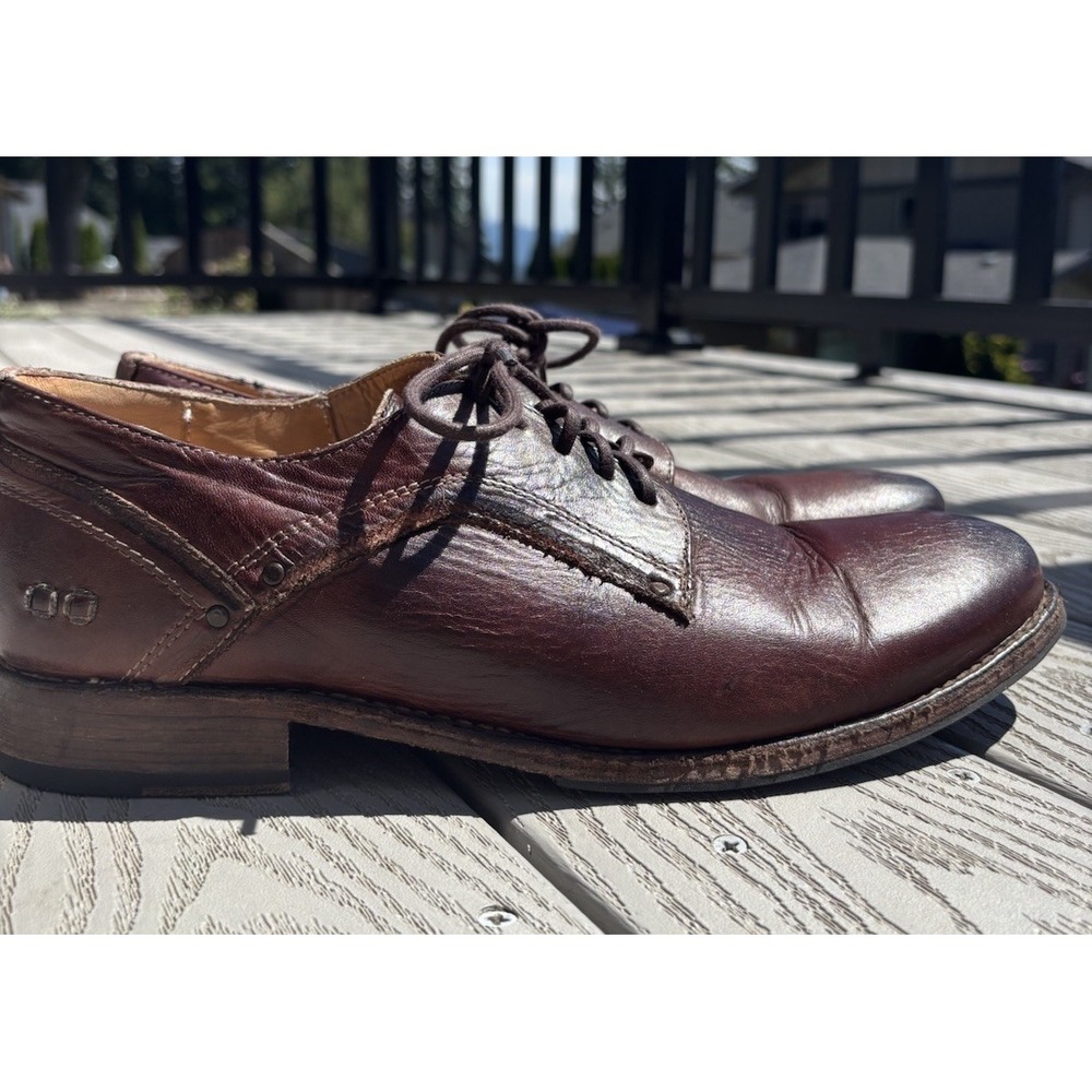 Bed Stu Men's Larino Brown Leather Derby Shoes Teak Rustic Size 11 Oxford Lace